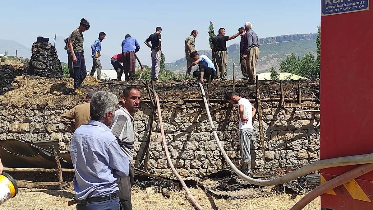 Ahırda çıkan yangında 7 büyükbaş öldü