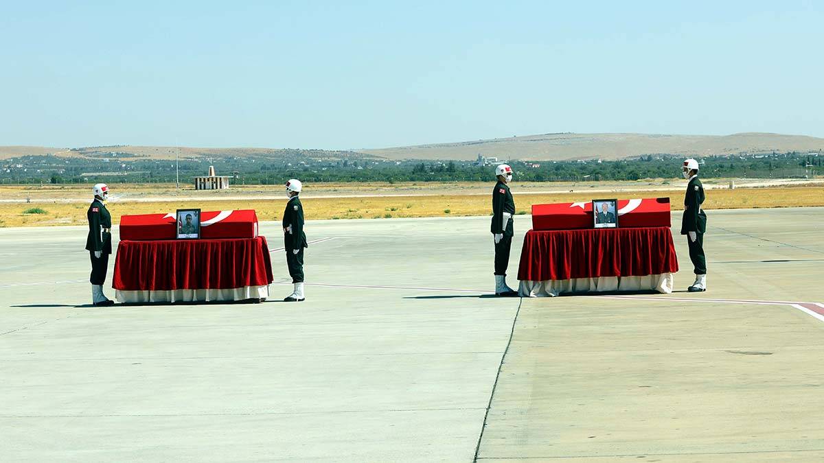 Şehitler için Gaziantep'te uğurlama töreni