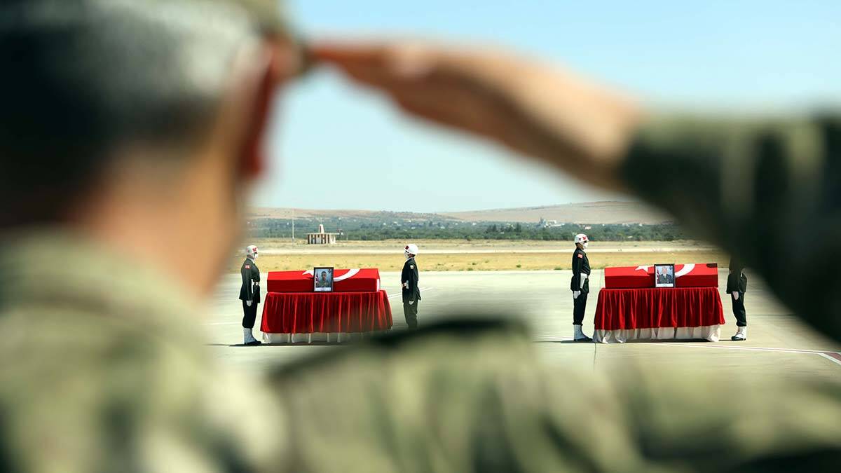Şehitler için Gaziantep'te uğurlama töreni