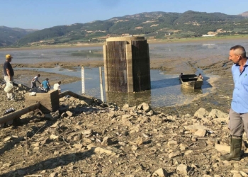 Barajdan balık ölülerini sepetlerle topladılar