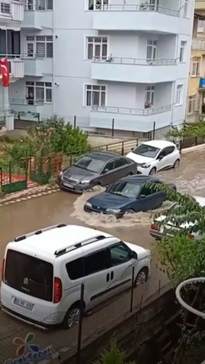 Belediye ekipleri su birikintileri sonrası oluşan kum ve taşları temizlemek için çalışma başlattı.