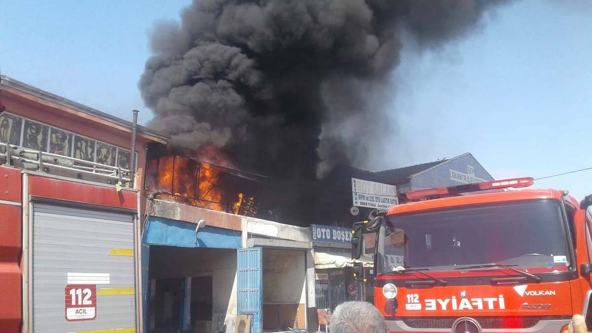 Aksaray'da sanayi sitesinde yangın çıktı