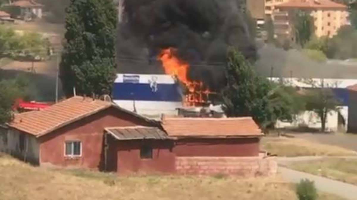 Ankara'da ayran fabrikasında yangın çıktı