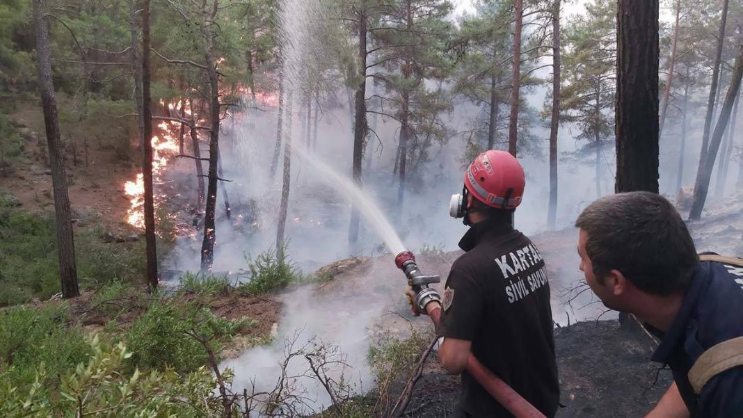 Belediye ekiplerinin orman yangınları ile mücadelesi