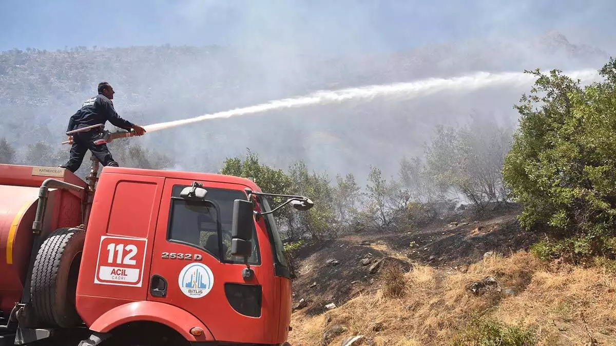 Bitlis'teki yangına müdahale sürüyor