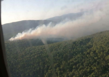 İzmir Çeşme'de orman yangınına havadan ve karadan müdahale sürüyor