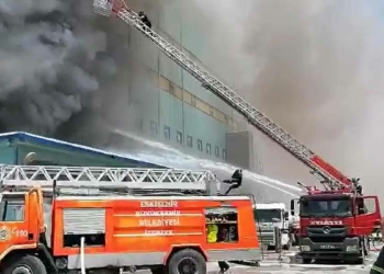 Eskişehir'de bor madeni üretim tesisinde yangın