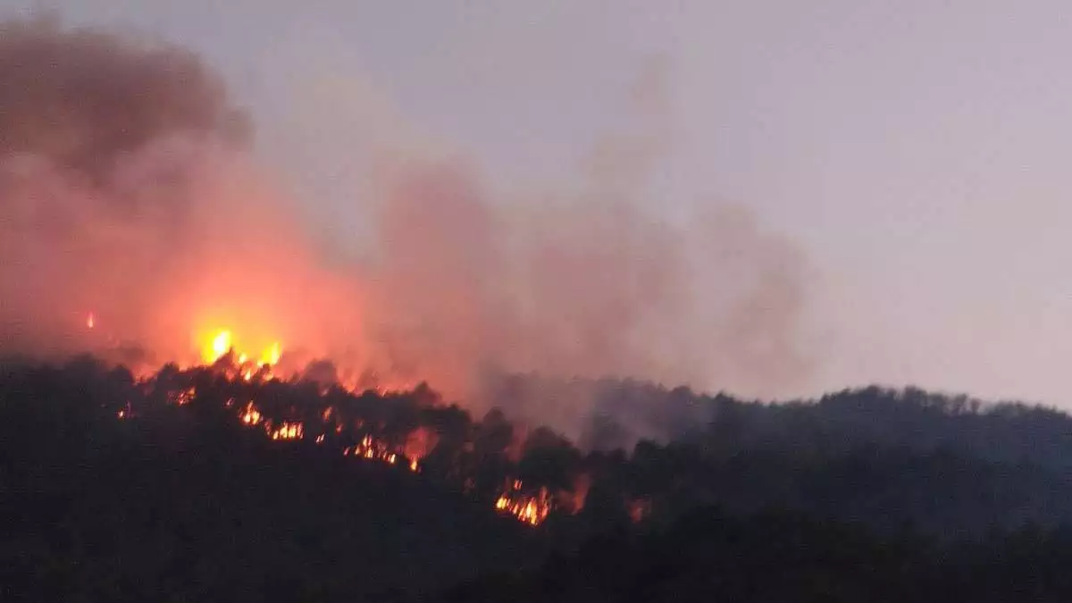 Karacasu'da yangın nedeniyle evler tahliye edildi