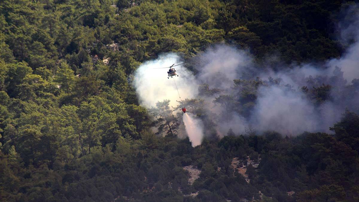 Manavgat'taki yangına karadan müdahale zorluğu
