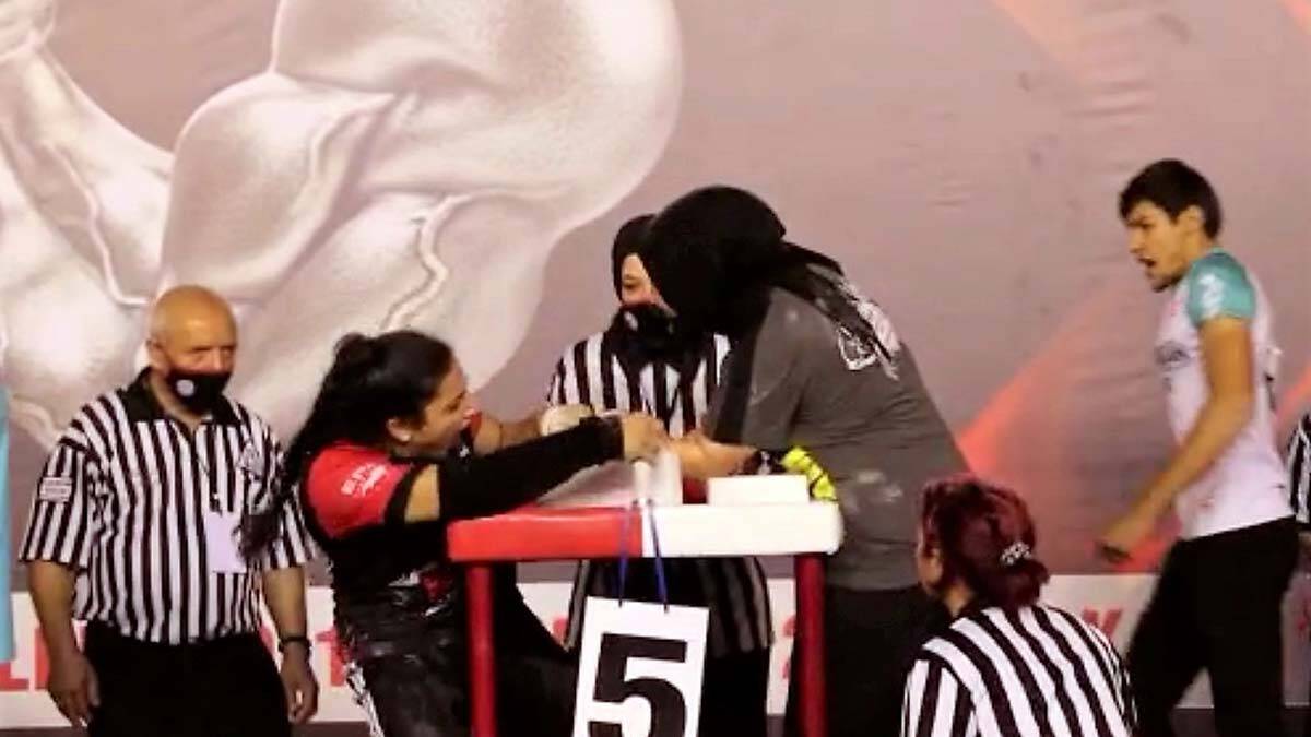 Mevsimlik işçi Gülistan bilek güreşi şampiyonu oldu