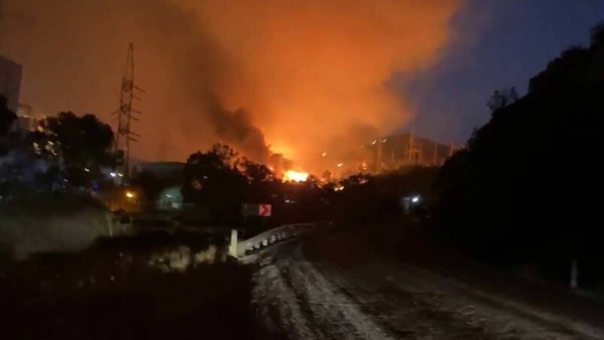 Milas'ta yangın termik santrale sıçradı