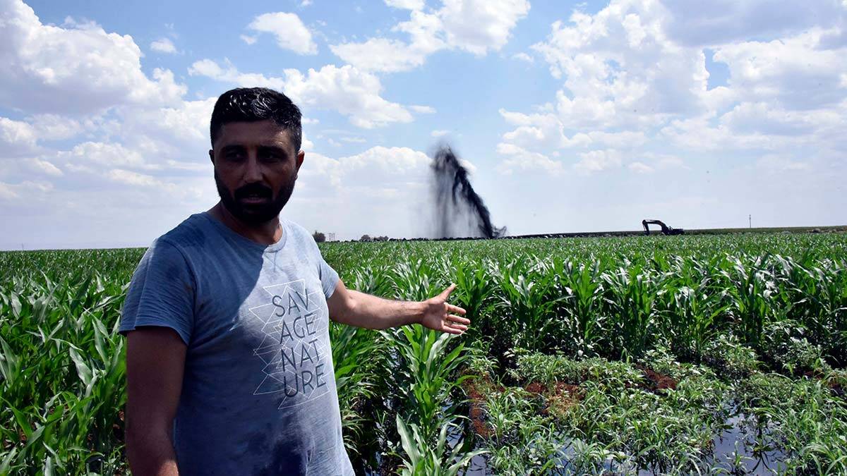Şanlıurfa'da boru hattı delindi