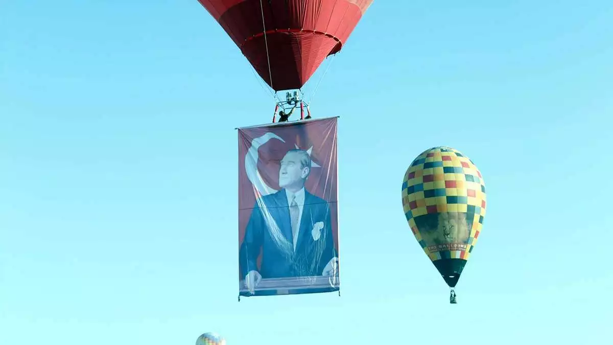 Sicak hava balonlari ataturk posteri ile havalandi 2 - yerel haberler - haberton