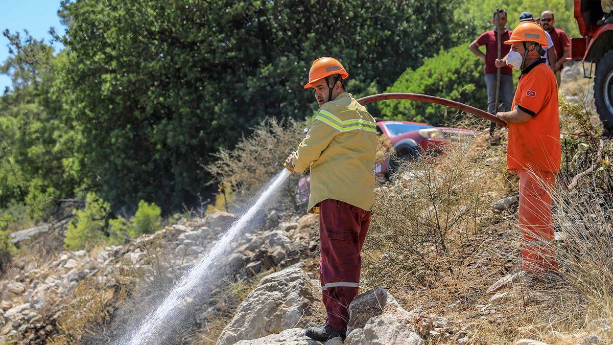 Tünektepe'de çıkan yangın büyümeden söndürüldü