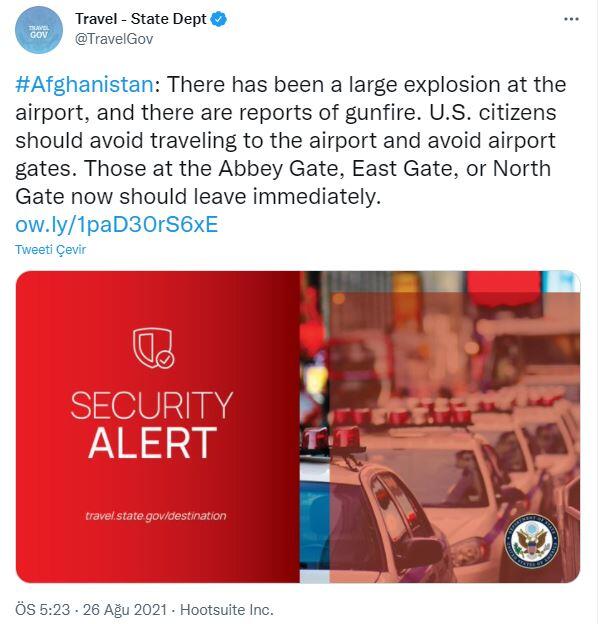 Hamid Karzai Uluslararası Havalimanı yakınındaki patlamaların ardından Kabil'de yeni patlama meydana geldi.