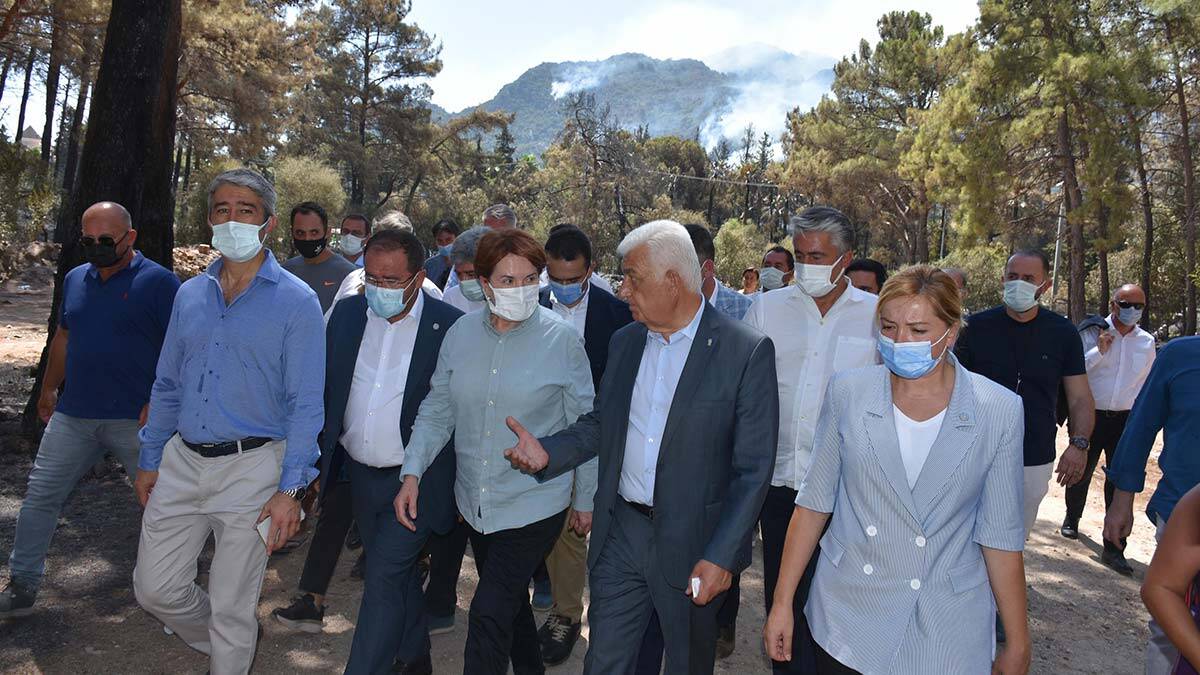 Akşener Marmaris'te yangın bölgesinde