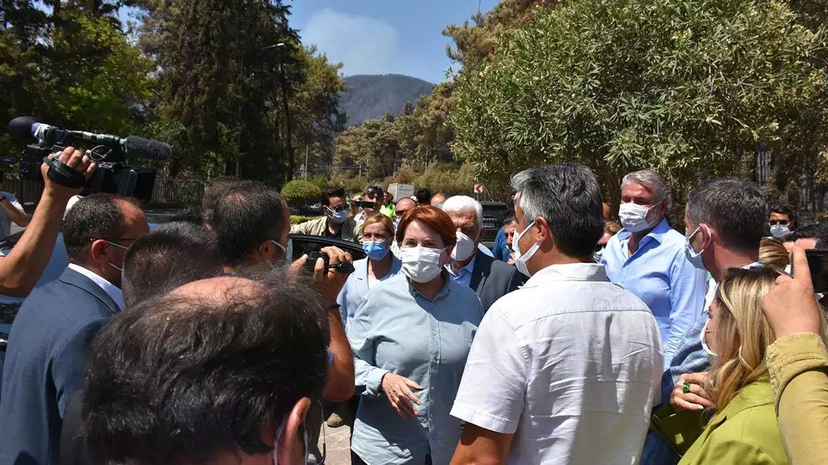 Akşener marmaris'te yangın bölgesinde