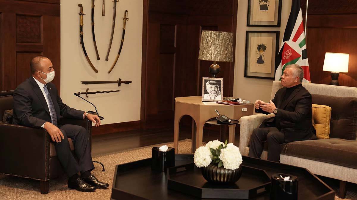 Bakan Çavuşoğlu Ürdün Kralı II. Abdullah ile görüştü