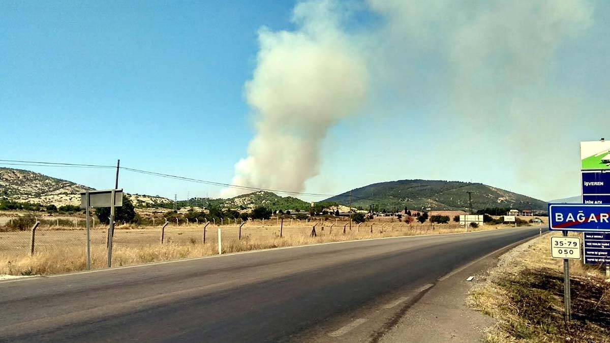 Foça'da orman yangını