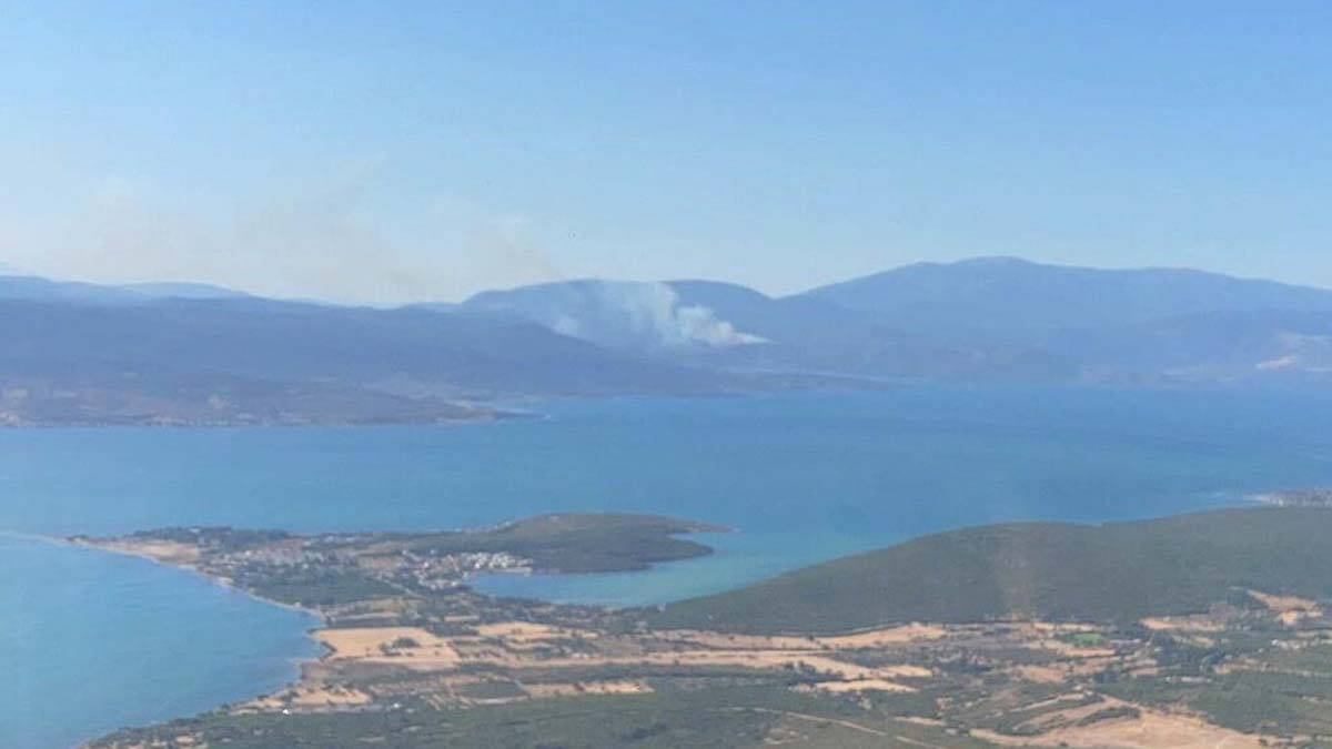 İzmir'de makilik alanda yangın