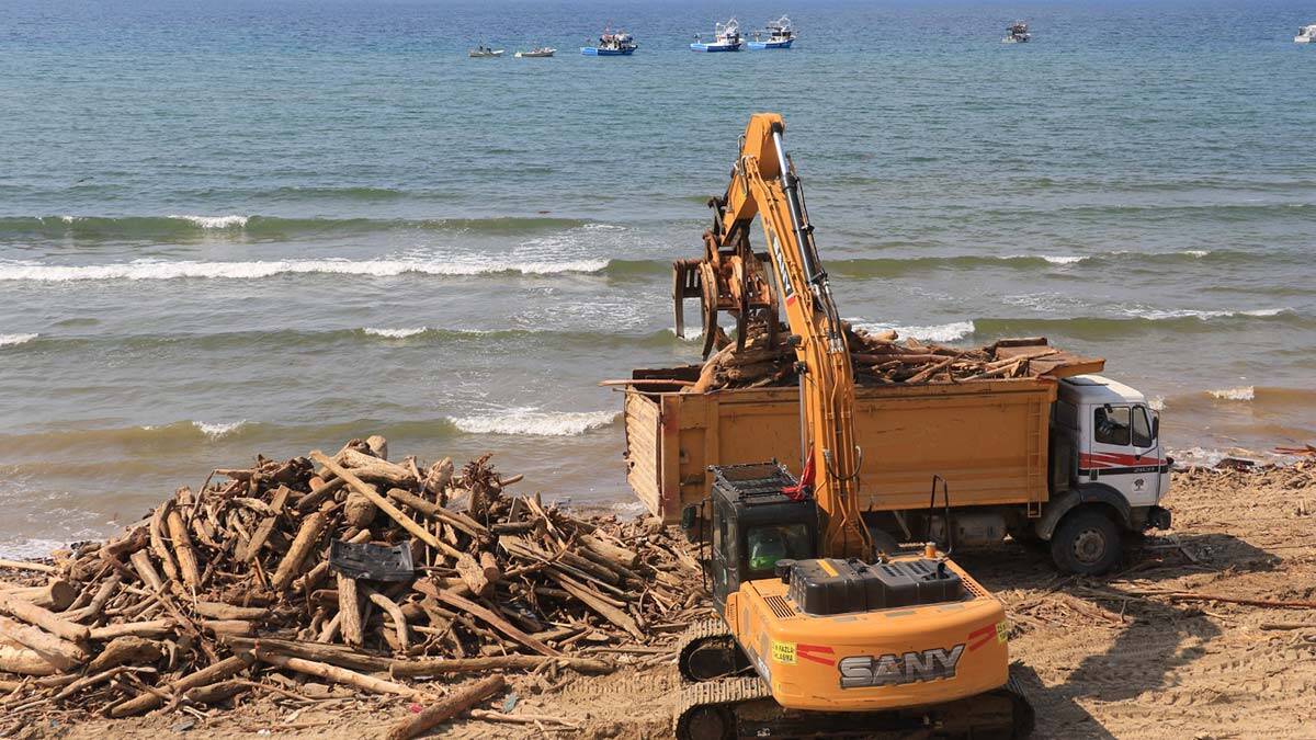 Balıkçılar tomrukların toplanmasını bekliyor