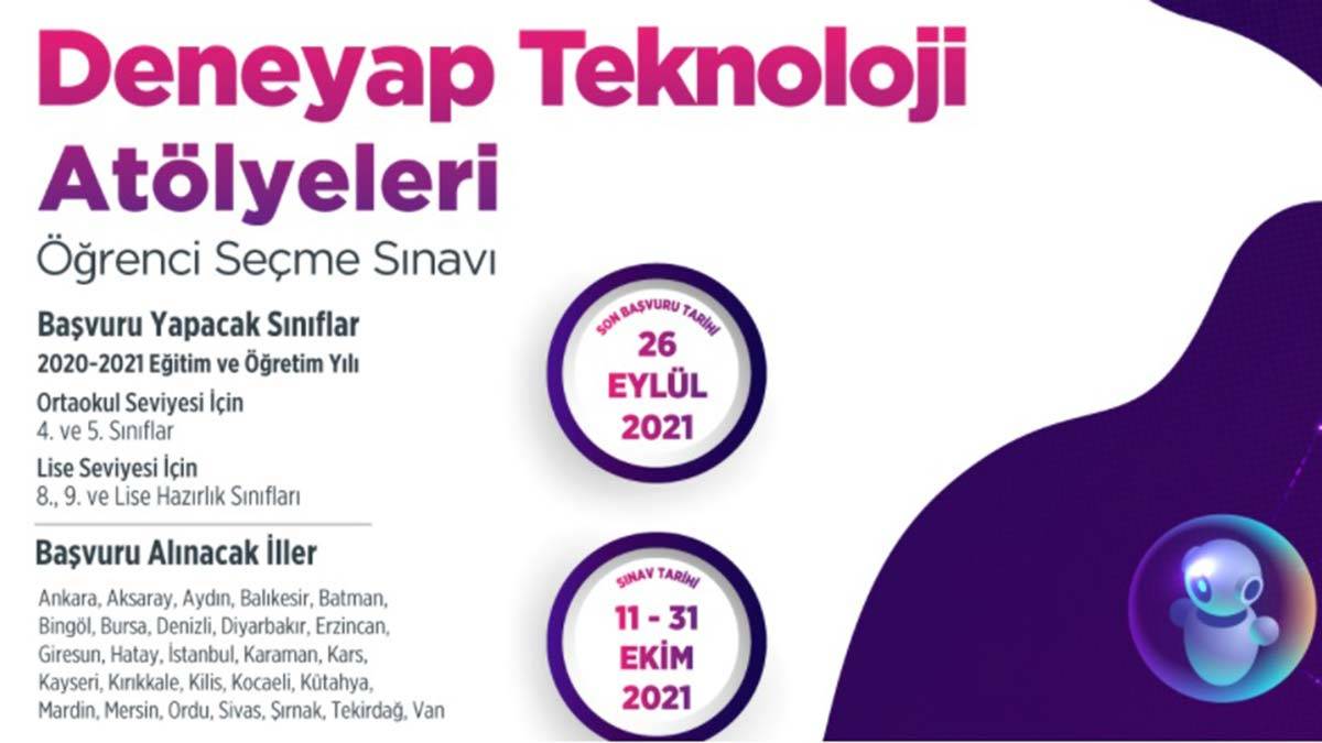 DENEYAP Teknoloji Atölyeleri'nde başvurular başladı_