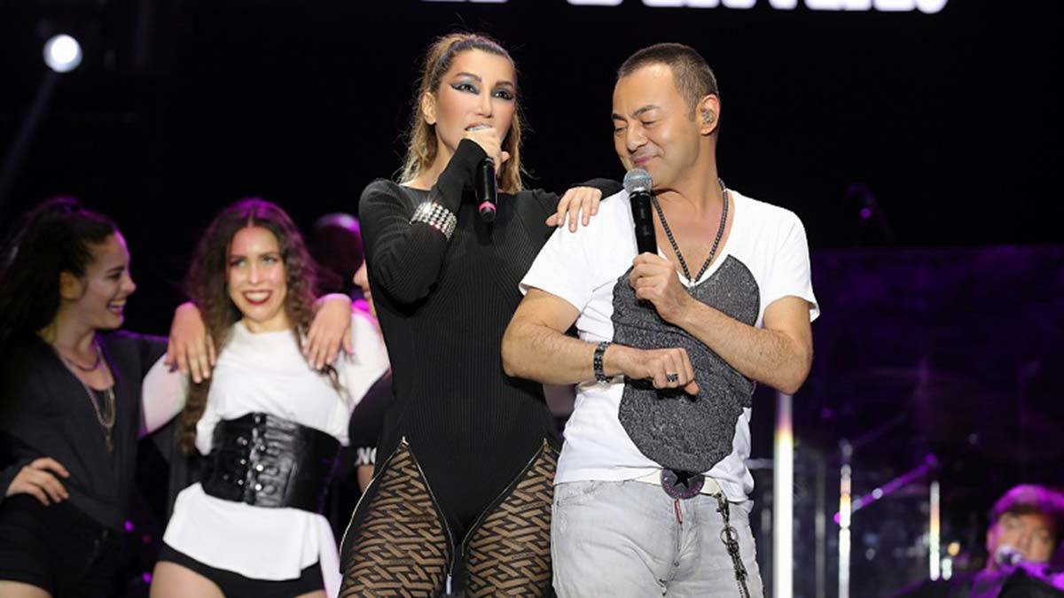 Hande Yener ve Serdar Ortaç aynı sahnede buluştu