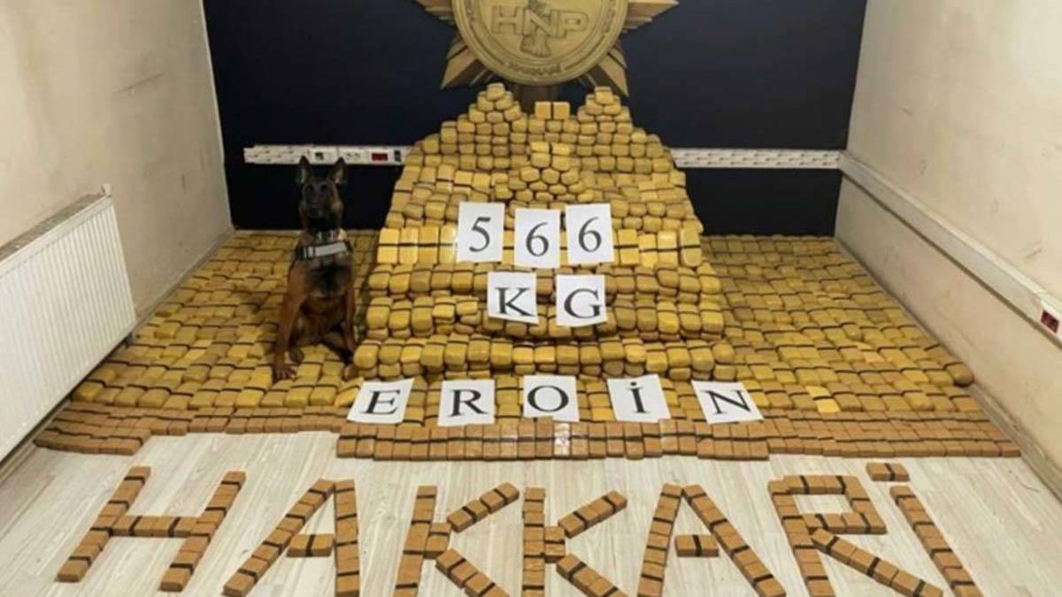 Yüksekova'da 566 kilogram eroin ele geçirildi