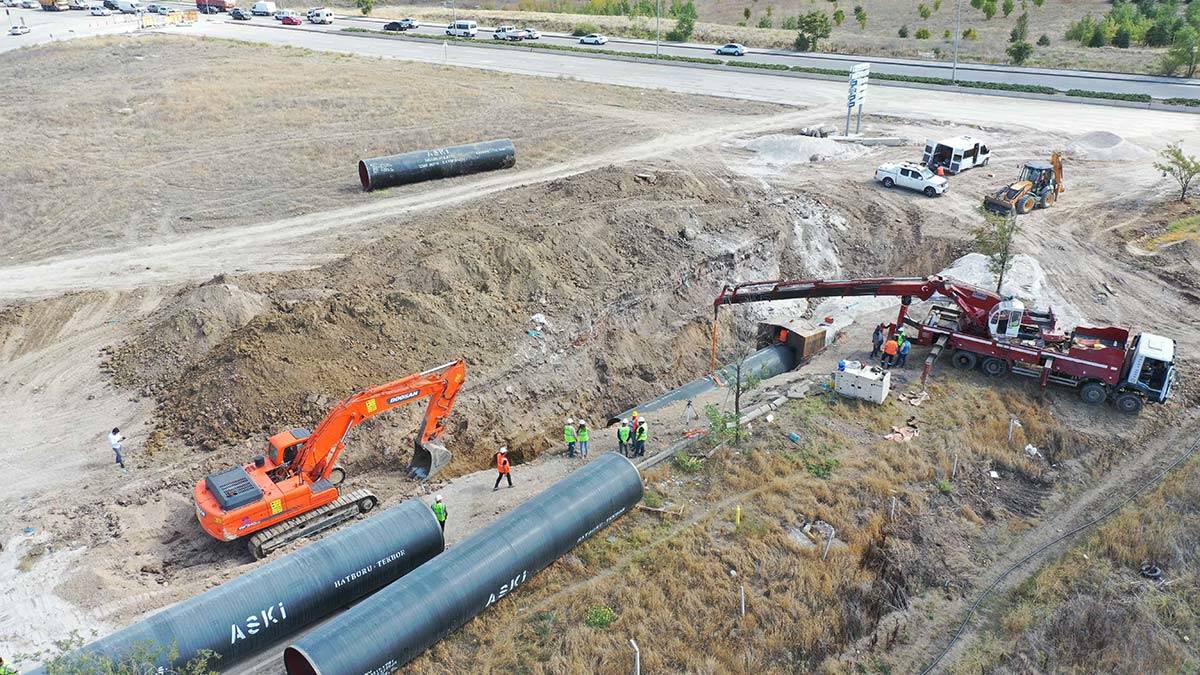 İvedik-Polatlı içme suyu hattı mesaisi