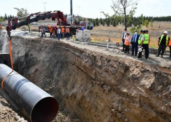 İvedik-Polatlı içme suyu hattı mesaisi