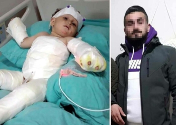 Eşi ve oğlunu üzerine kolonya dökerek yaktı