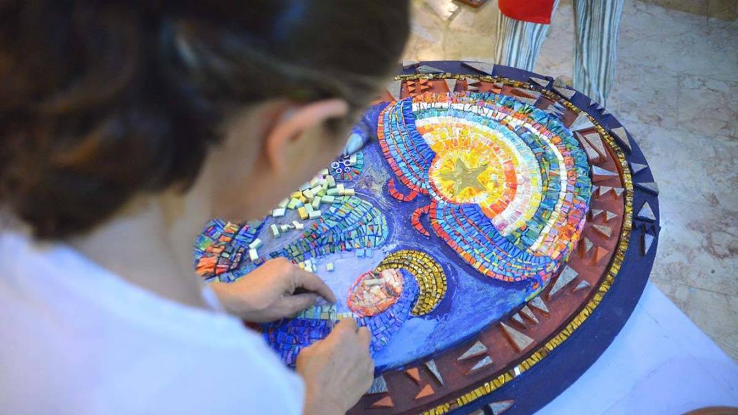 Mozaik sanatçıları eserlerini ortaya çıkardı