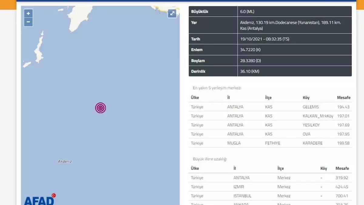 Akdenizde 6 buyuklugunde deprem 2 - öne çıkan - haberton
