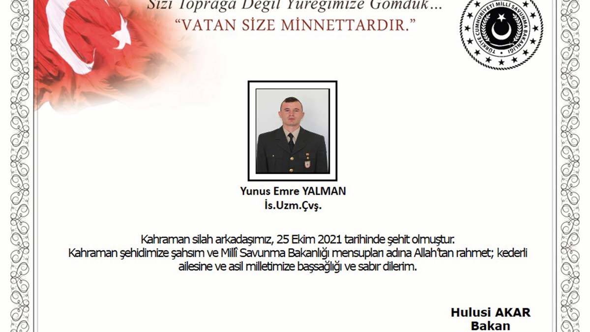 EYP patlaması sonucu 1 asker şehit oldu