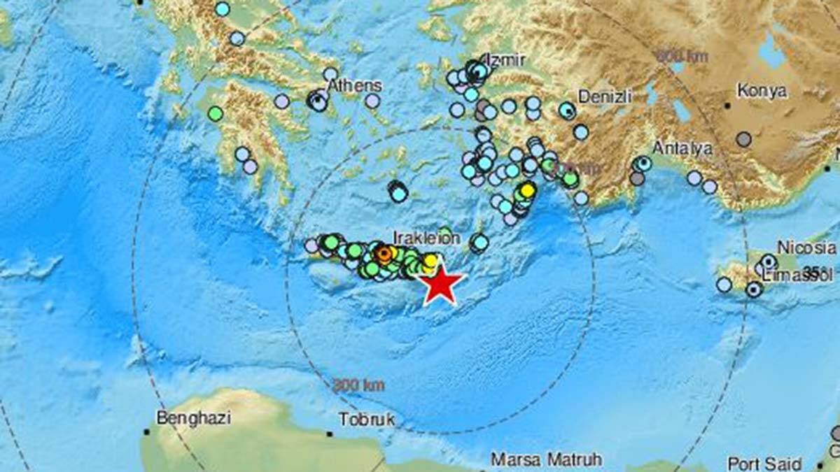 Girit Adası'nda 6.3 büyüklüğünde deprem meydana geldi