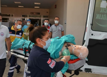 Hastanede yangın ve KBRN tatbikatı yapıldı_