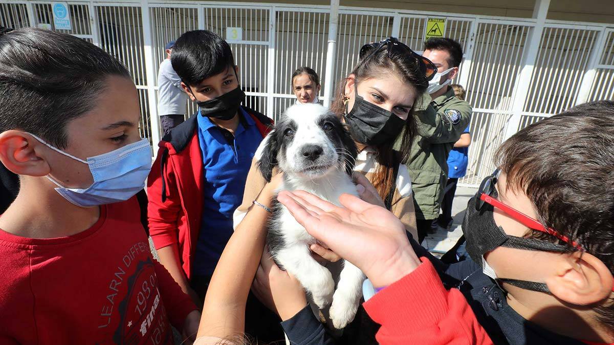 Yenimahalleli çocuklardan barınak ziyareti