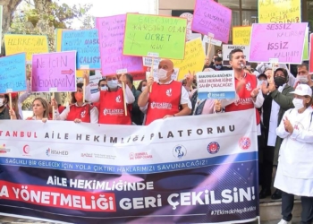İstanbul'da aile hekimlerinden protesto