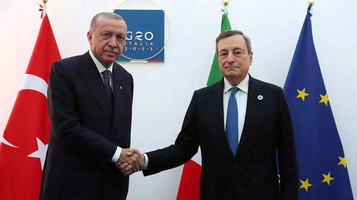 Cumhurbaşkanı erdoğan, i̇talya başbakanı draghi ile görüştü