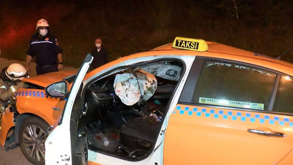 Taksi ata çarptı: at öldü, 2 kişi yaralandı