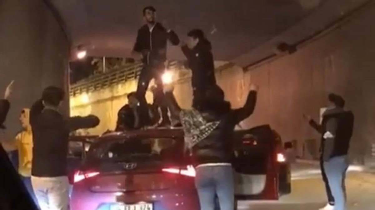 Tünelleri kapatarak asker eğlencesi yaptılar