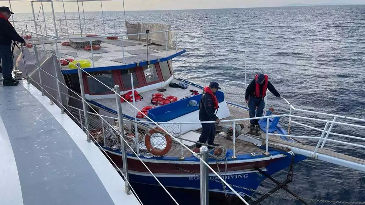 Göçmenler  sahil güvenlik komutanlığı ekipleri tarafından kurtarıldı