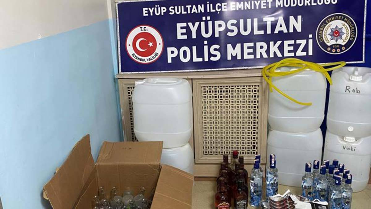Eyüpsultan'da sahte alkol operasyonu