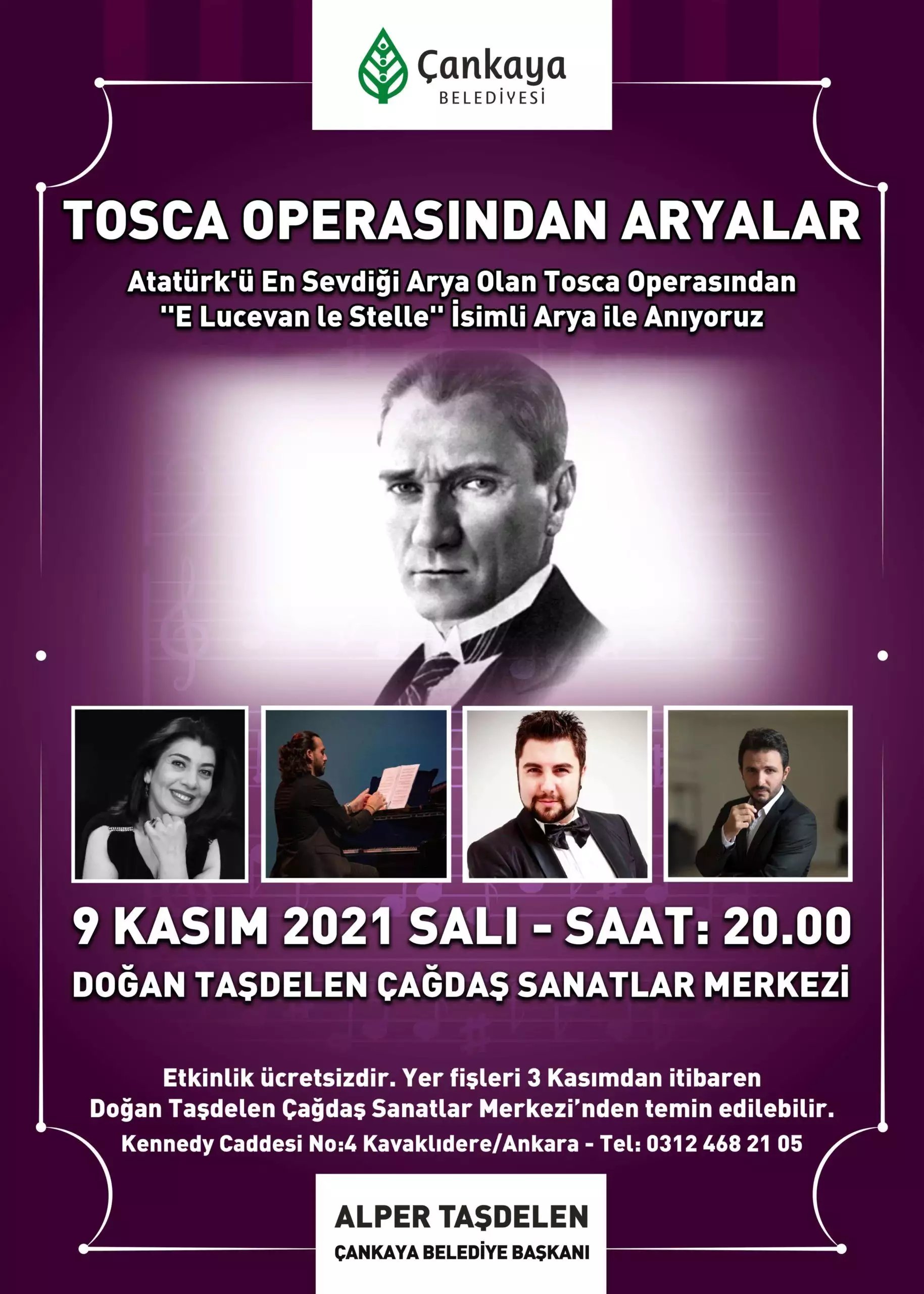 Çankaya belediyesi 10 kasım atatürk'ü anma haftası'nda başkentlileri iki büyük konserlerle buluşturacak.