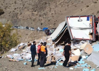 İran'da kaza yapan Türk TIR'ı yağmalandı