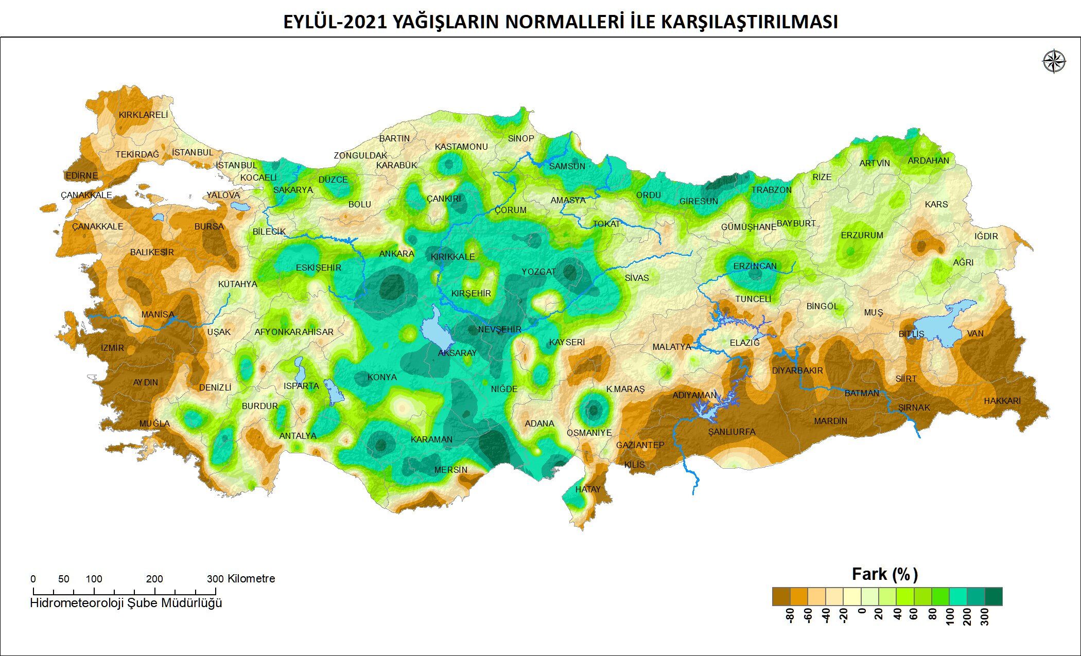 Geçen yıla göre ise yağışlar yüzde 40 arttı. İç Anadolu Bölgesi'ndeki azalış yüzde 80'i buldu. Karaman ve Nevşehir'de son 90 yılın en düşük seviyesi görüldü ve sadece 1 gün yağış gerçekleşti.