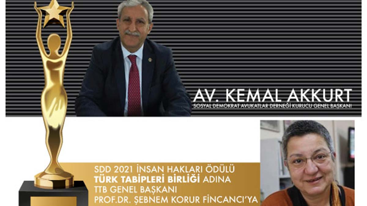 2021 İnsan Hakları Ödülü Türk Tabipleri Birliği'ne veriliyor