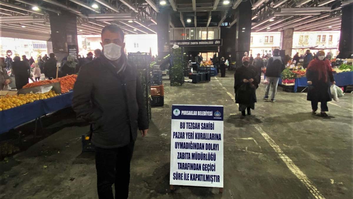 Pursaklar'da pazarcı esnafına ceza