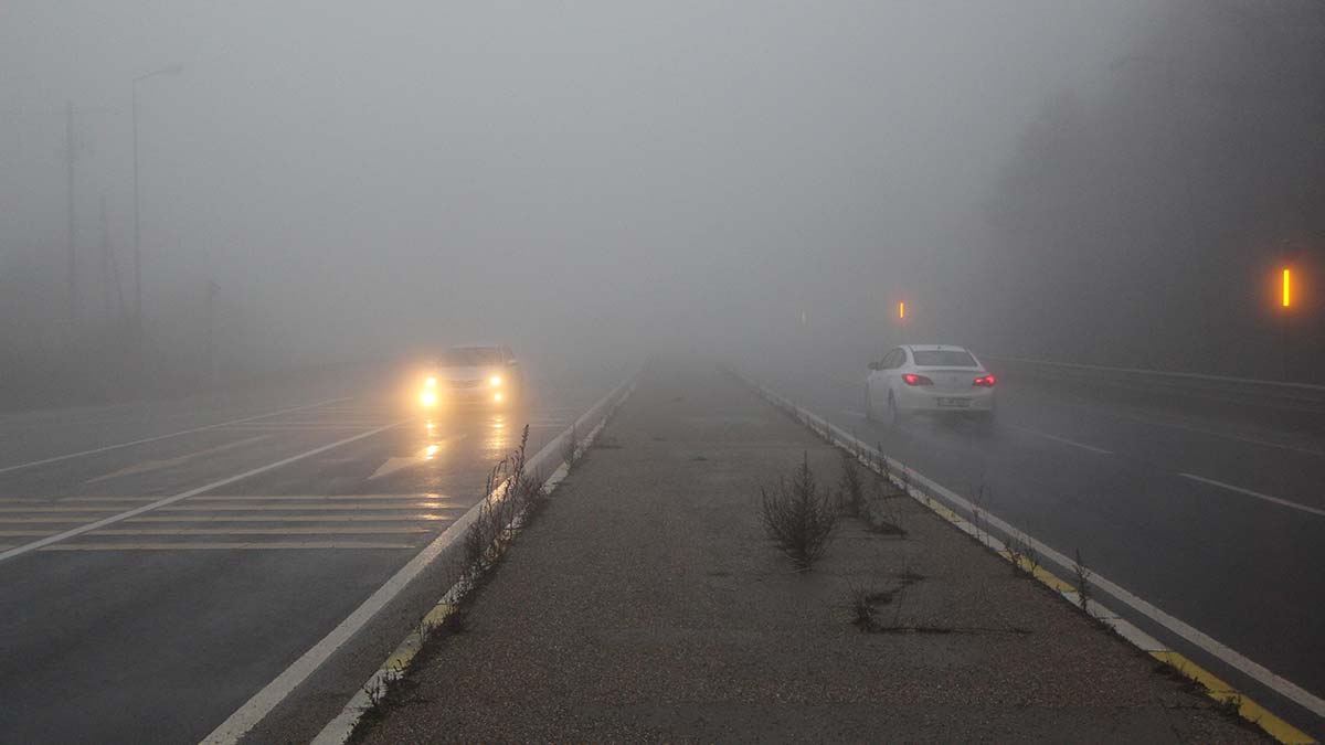 Bolu Dağı'nın D-100 yolu geçişinde kar ve sis etkili