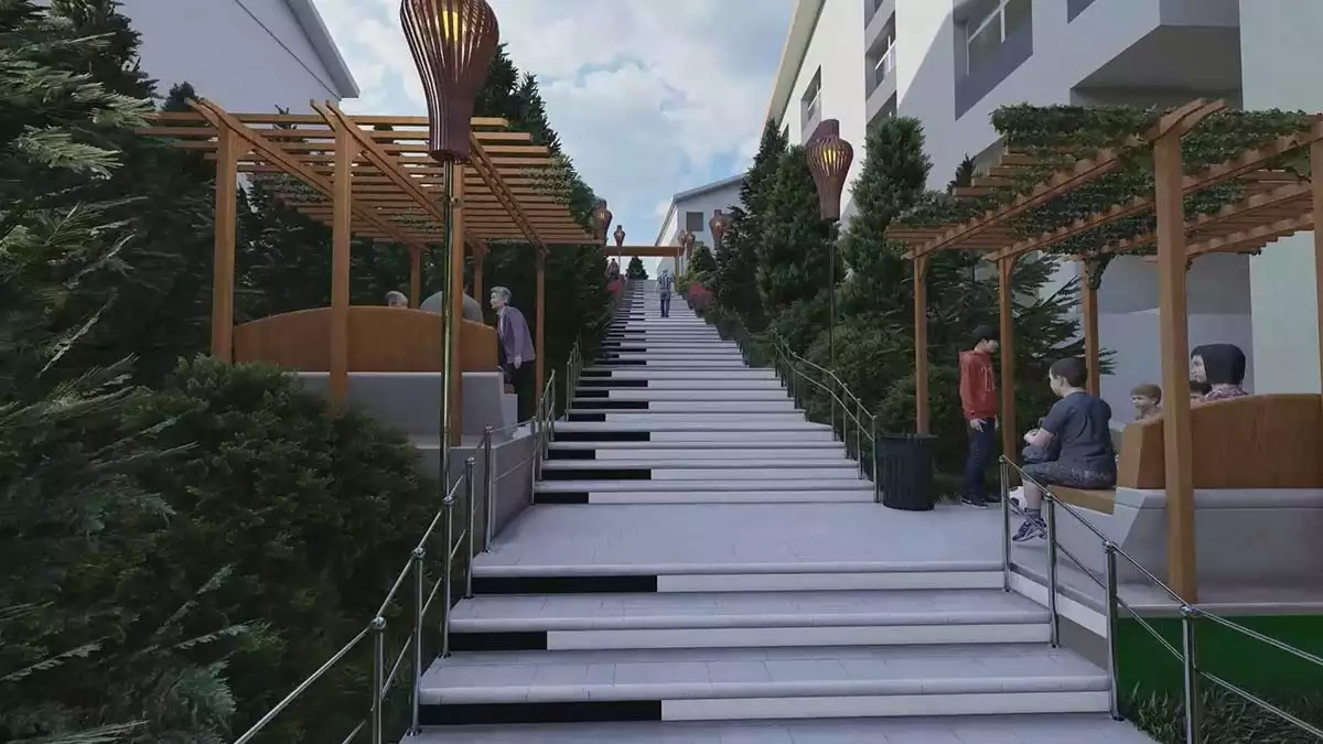 Yenimahalle'de merdivenlere modern dokunuş